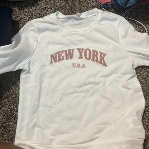kids white long sleeved crew neck